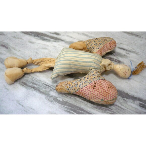 Vintage Antiqued Cottagecore Grannycore County Chic Angel Doll Handmade Unique - Picture 5 of 11